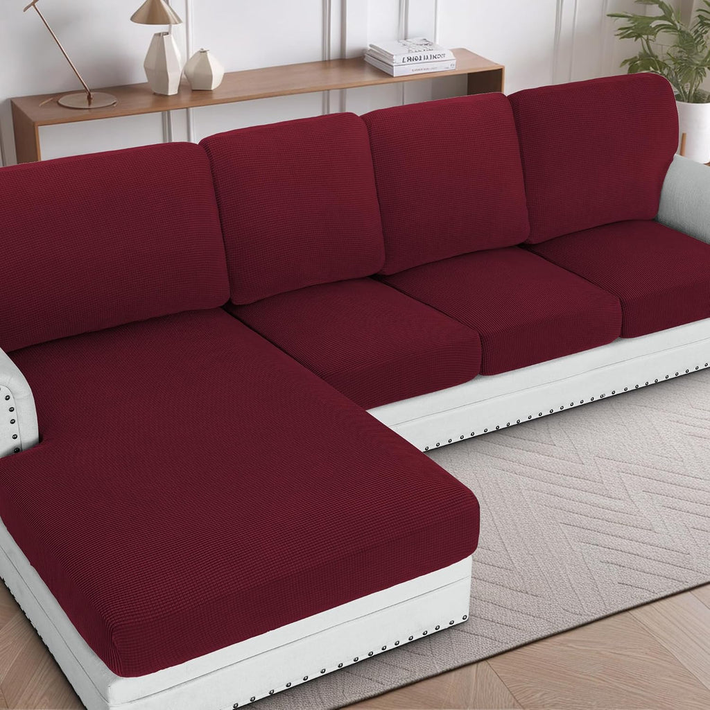 H.VERSAILTEX Sectional Couch Covers 8 Pieces Stretch Sofa Covers for Sectional Sofa