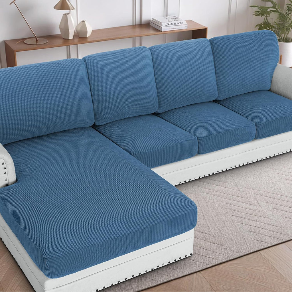 H.VERSAILTEX Sectional Couch Covers 8 Pieces Stretch Sofa Covers for Sectional Sofa