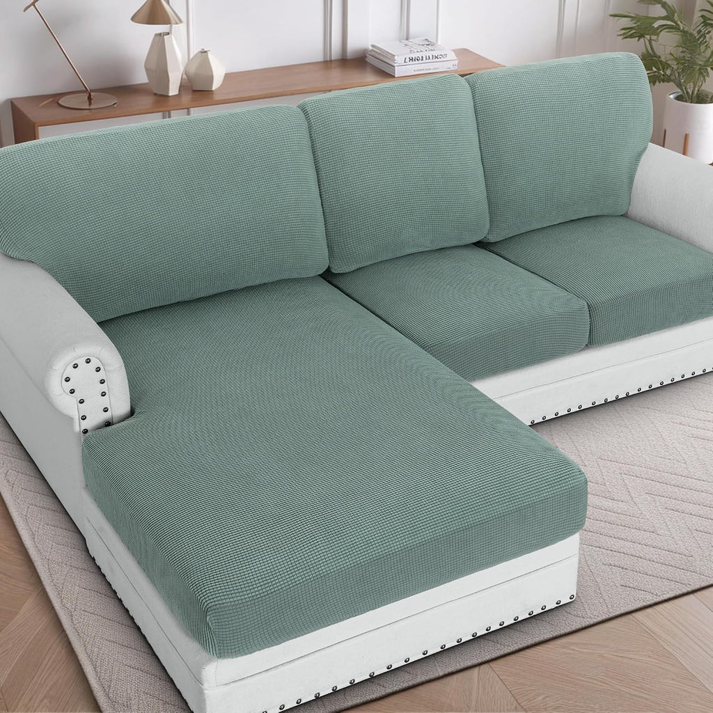 H.VERSAILTEX Sectional Couch Covers 8 Pieces Stretch Sofa Covers for Sectional Sofa